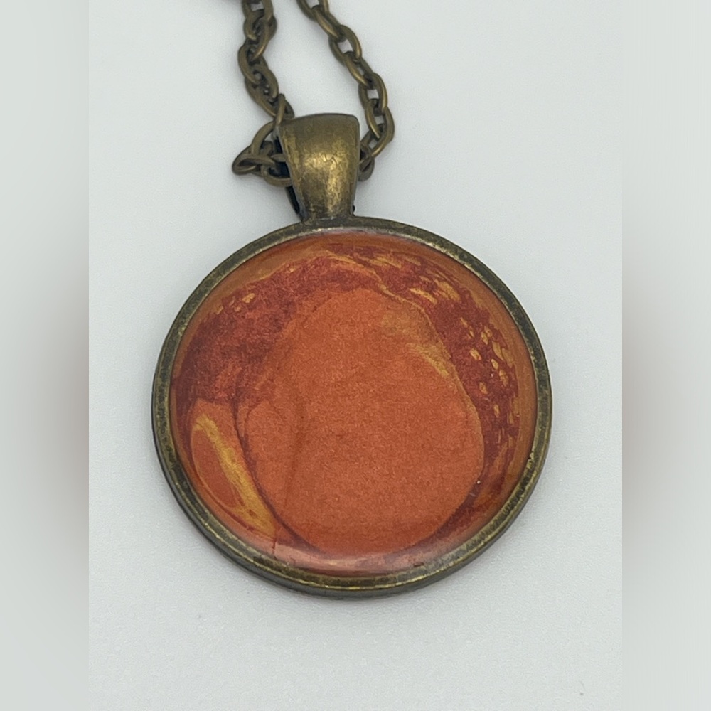Red and Orange Hues Abstract Necklace